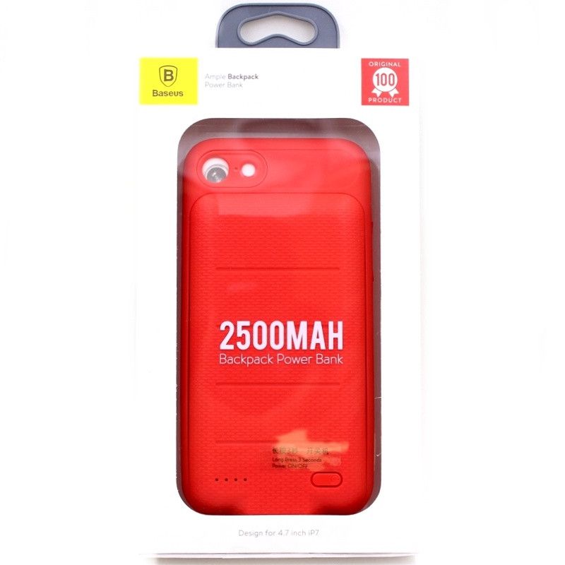 Capa Carregadora Ample Backpack Baseus para IPhone 7G - 2500mAh - Vermelho