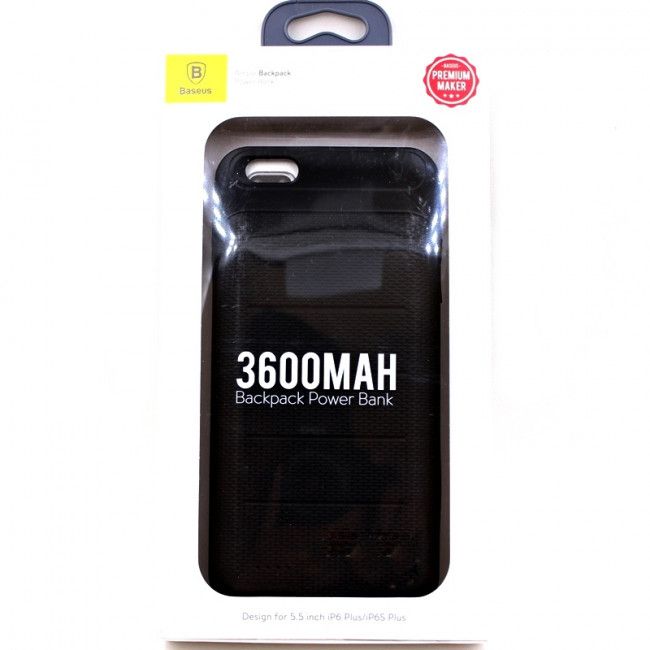 Capa Carregadora Ample Backpack Baseus para IPhone 6 Plus - 3600mAh - Preto