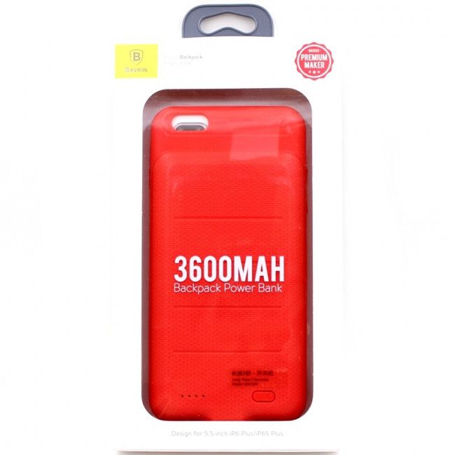 Capa Carregadora Ample Backpack Baseus para IPhone 6 Plus - 3600mAh - Vermelho