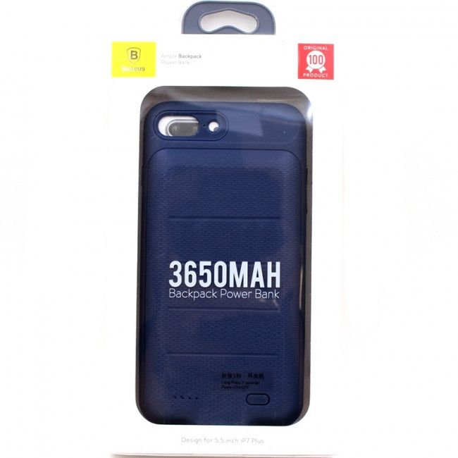 Capa Carregadora Ample Backpack Baseus para IPhone 7 Plus - 3650mAh - Azul Marinho
