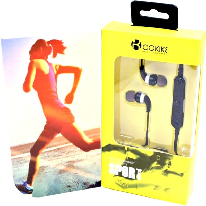 Fone de Ouvido Bluetooth Cokike BL-K320 Sport - Preto com Prata