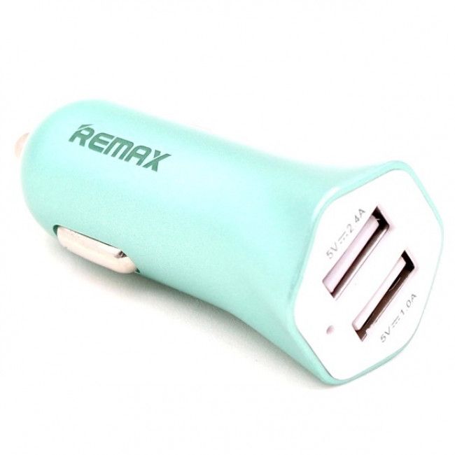 Fonte Carro Usb Duplo Universal Remax RCC204 - Verde