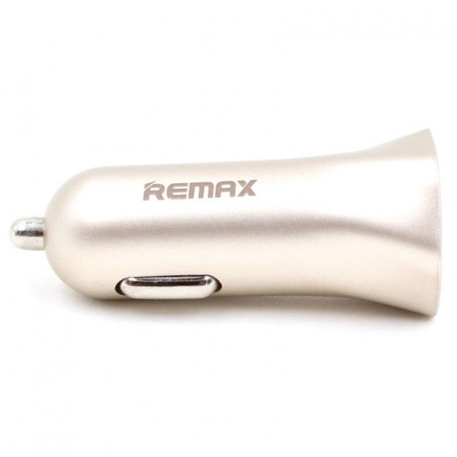 Fonte Carro Usb Duplo Universal Remax RCC204 - Dourado