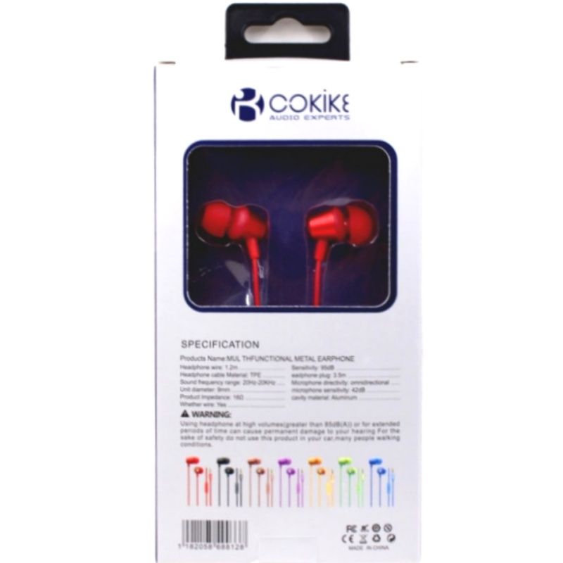 Fone de Ouvido Cokike X-12 - Vemelho