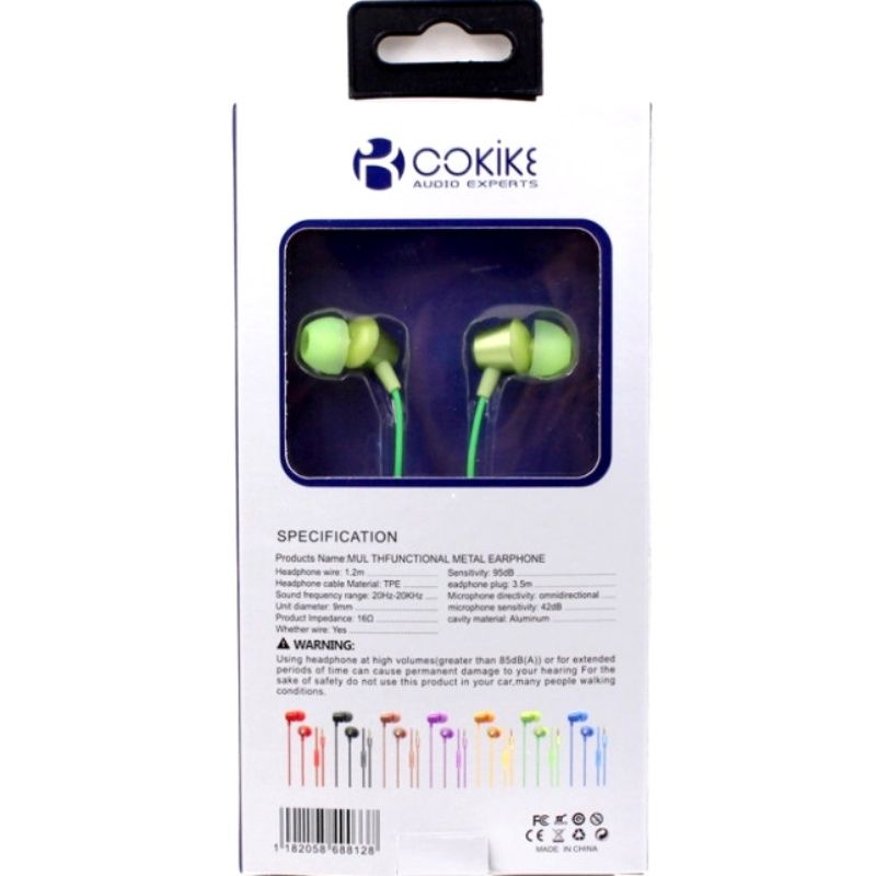 Fone de Ouvido Cokike X-12 - Verde