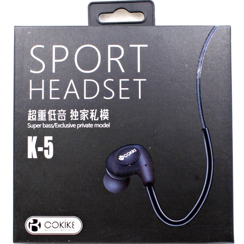 Fone de Ouvido Sport Cokike K5 - Preto