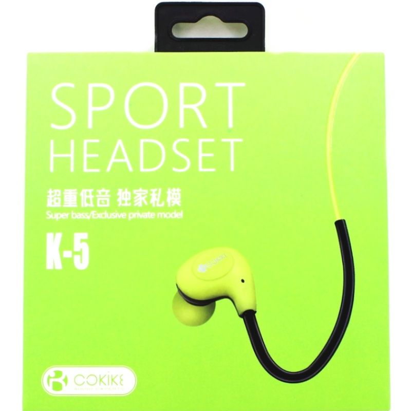 Fone de Ouvido Sport Cokike K5 - Verde