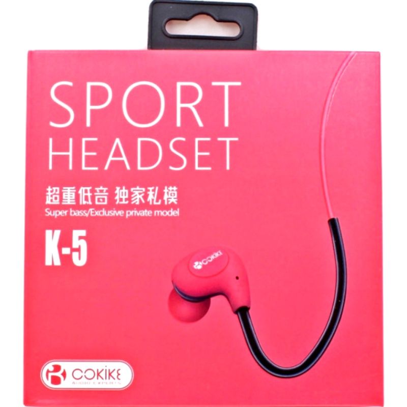 Fone de Ouvido Sport Cokike K5 - Vermelho
