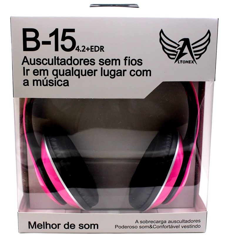 Fone de Ouvido Bluetooth Altomex B-15 - Pink