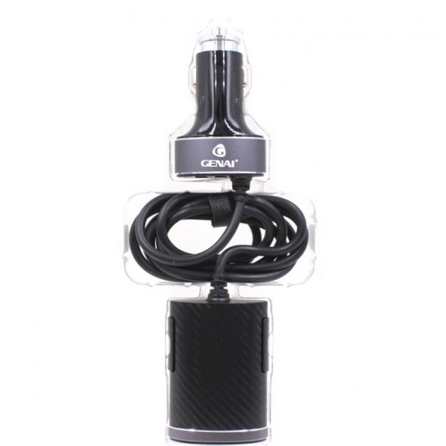 2 Carregador Veicular Genai com 4 Usb Universal - CC-5105 - Preto 