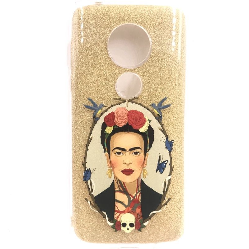 Capa Glitter Desenhos - Frida para Motorola Moto G6 Play