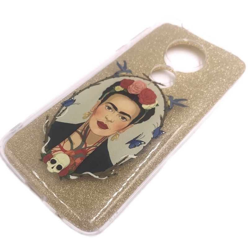 Capa Glitter Desenhos - Frida para Motorola Moto G6 Play