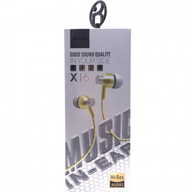 Fone de Ouvido Cokike X16 - Dourado