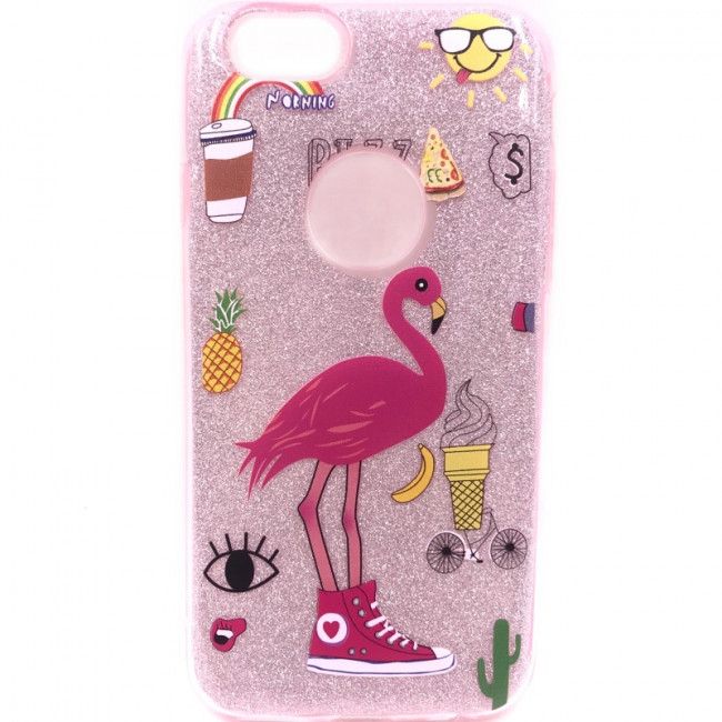 Capa Duplo Glitter - Flamingo