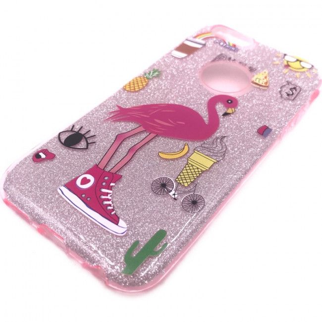 Capa Duplo Glitter - Flamingo
