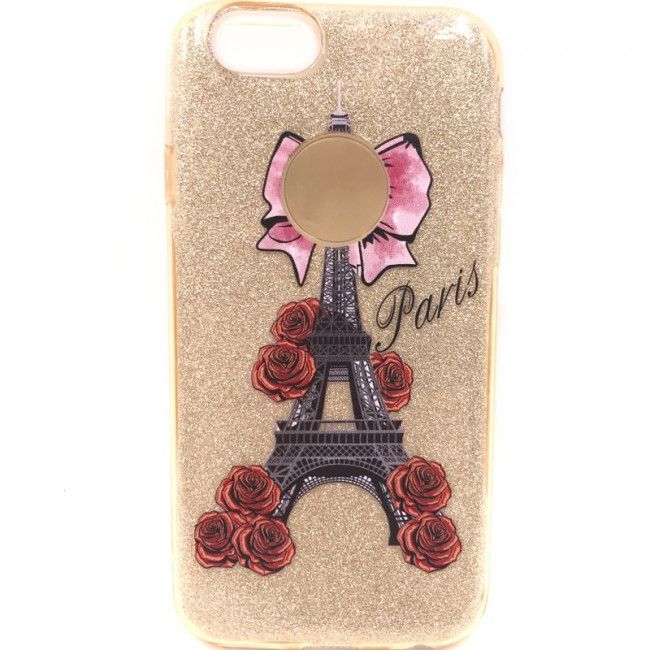 Capa Duplo Glitter - Torre Eiffel Flores