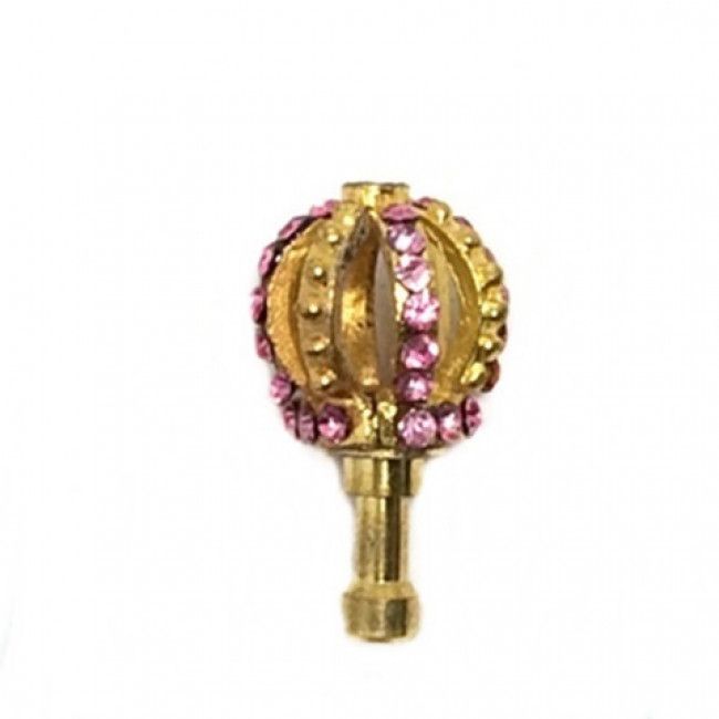 Plug para Celular Coroa Cravejada - Rosa
