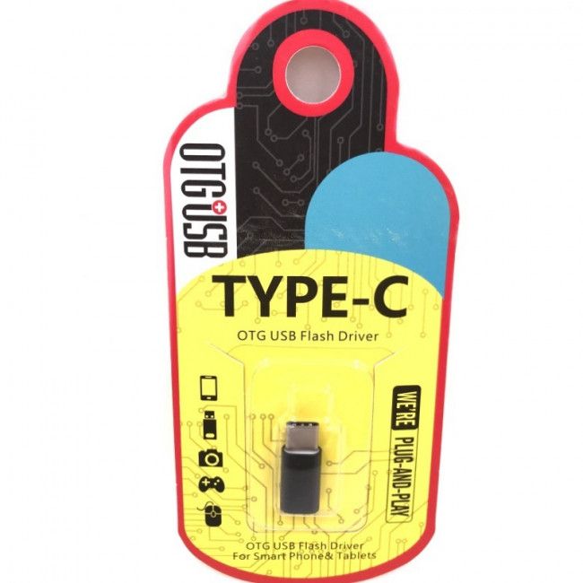 Adaptador OTG Micro USB/ V8 para Tipo C - Preto