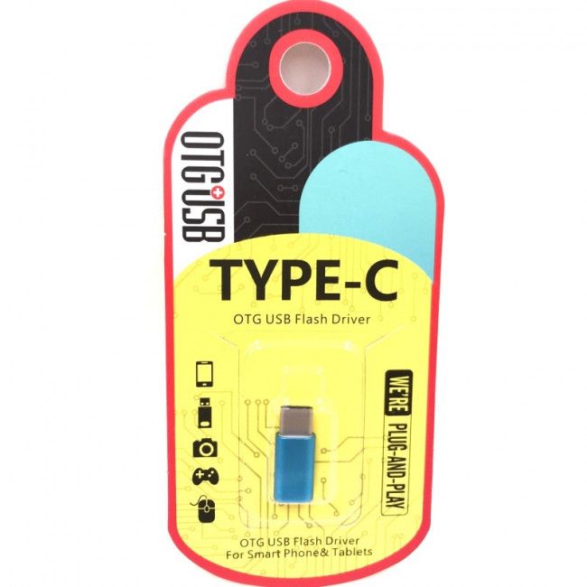 Adaptador OTG Micro USB/ V8 para Tipo C - Azul
