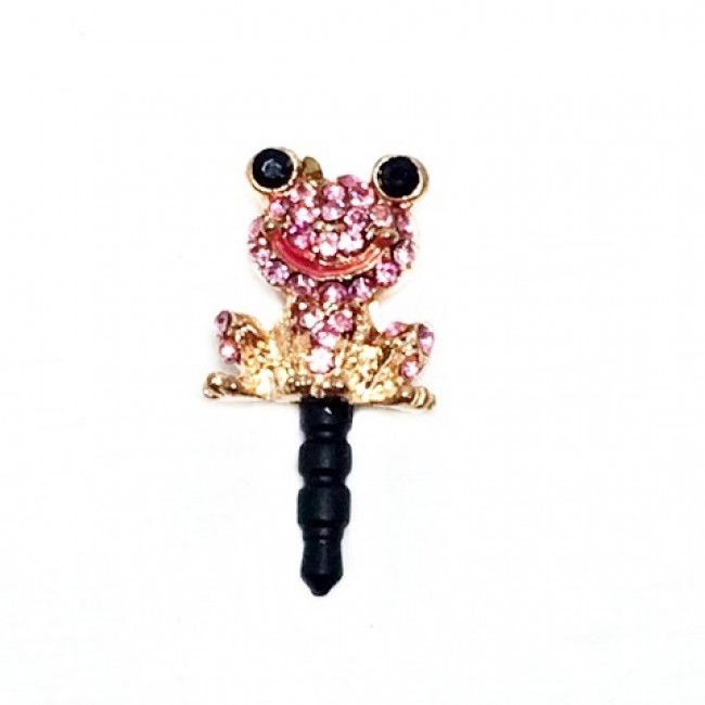 Plug para Celular Sapinho Strass - Rosa