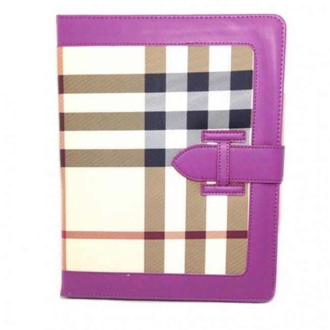 Capa Livro Burberry para IPad 2/3/4 - Roxo