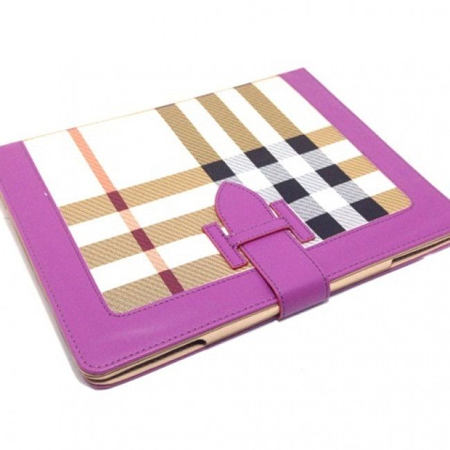 Capa Livro Burberry para IPad 2/3/4 - Roxo