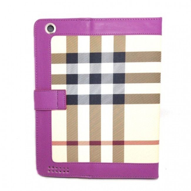 Capa Livro Burberry para IPad 2/3/4 - Roxo