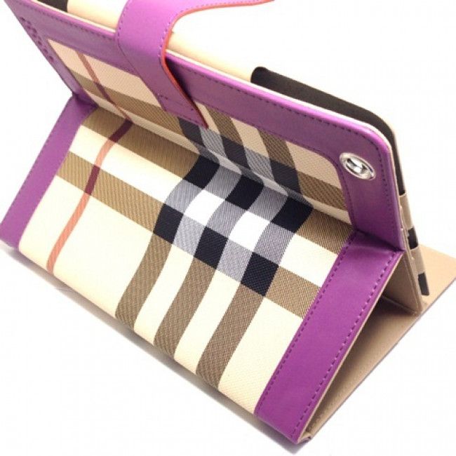 Capa Livro Burberry para IPad 2/3/4 - Roxo