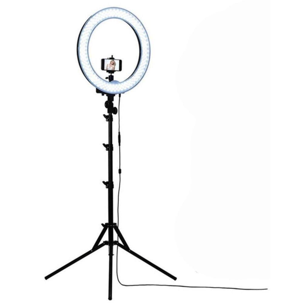 Ring Light Usb 12'' RK42 com Tripé e Suporte - Iluminador de Led 