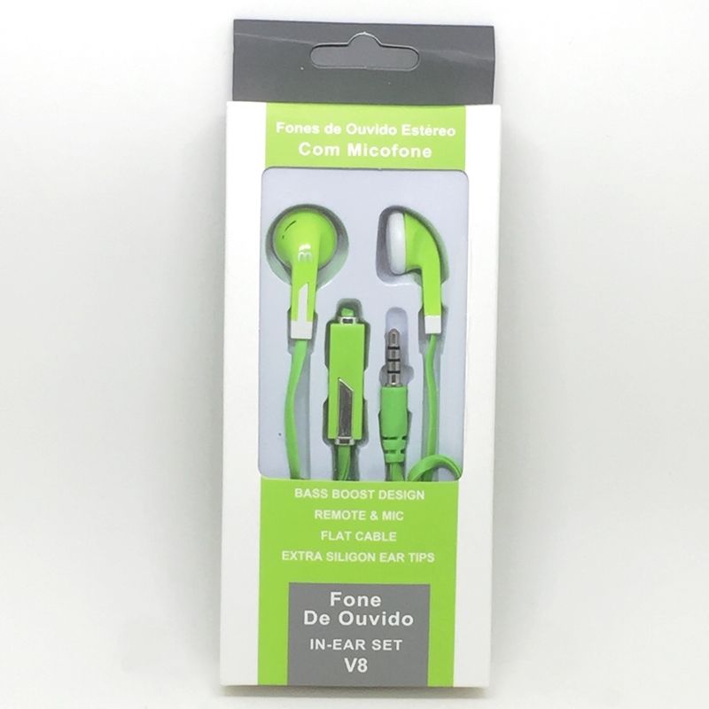 Fone de Ouvido V8 - Verde