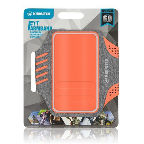 Braçadeira Sport Kimaster Fit Color2 AR21 - Laranja