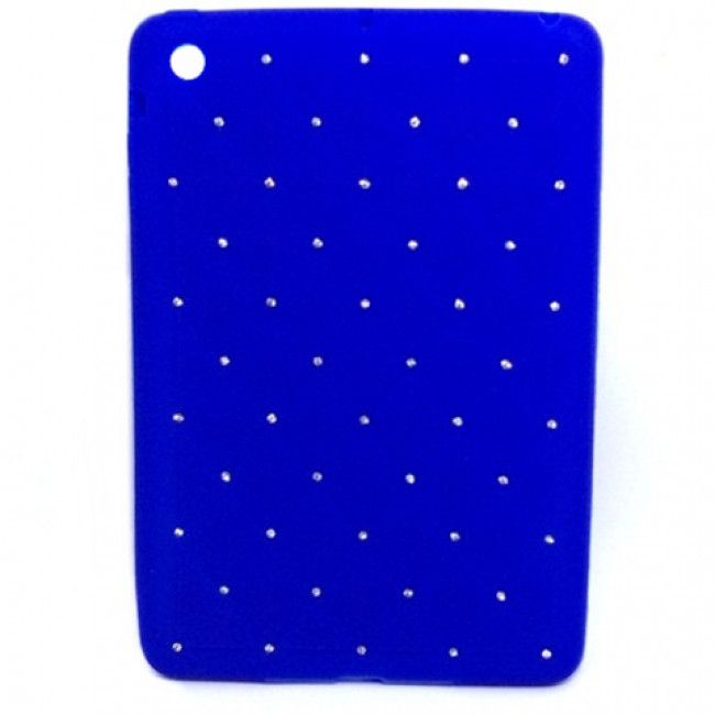 Capa Emborrachada com Strass para IPad Mini - Azul