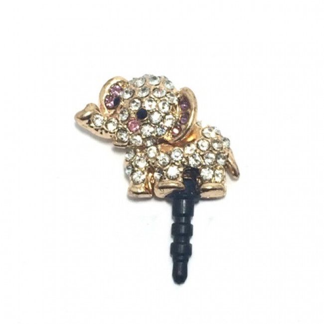 Plug para Celular Elefante Strass - Lilás