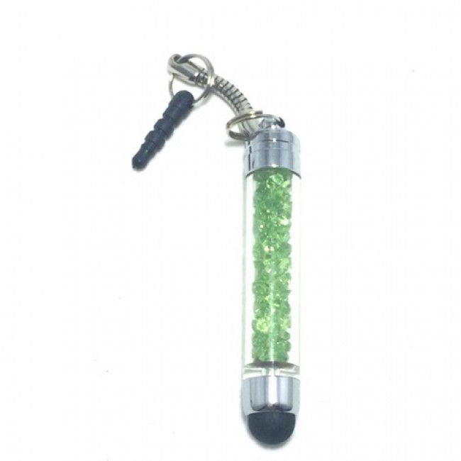 Plug para Celular Caneta Stylus Strass - Verde