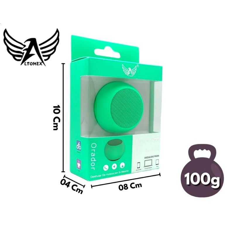 Mini Caixa de Som Portátil Bluetooth Altomex AL-6883 - Verde