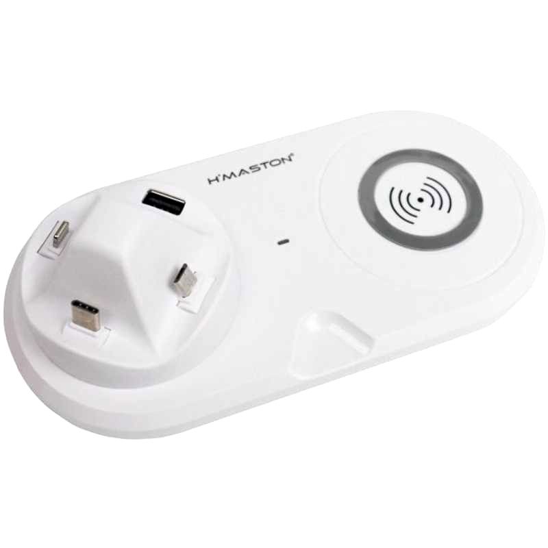Base Carregadora 5 em 1 Usb H'Maston Pro HC-888 - Branco