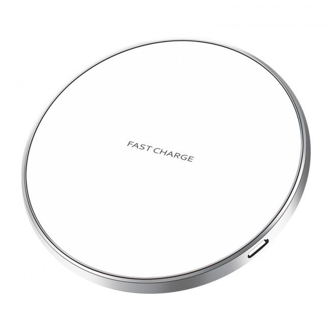 Carregador por Indução Turbo Kimaster - KW130 - Branco com Prata