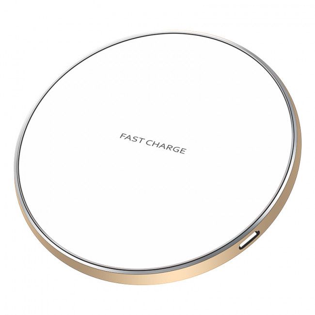 Carregador por Indução Turbo Kimaster - KW130 - Branco com Dourado