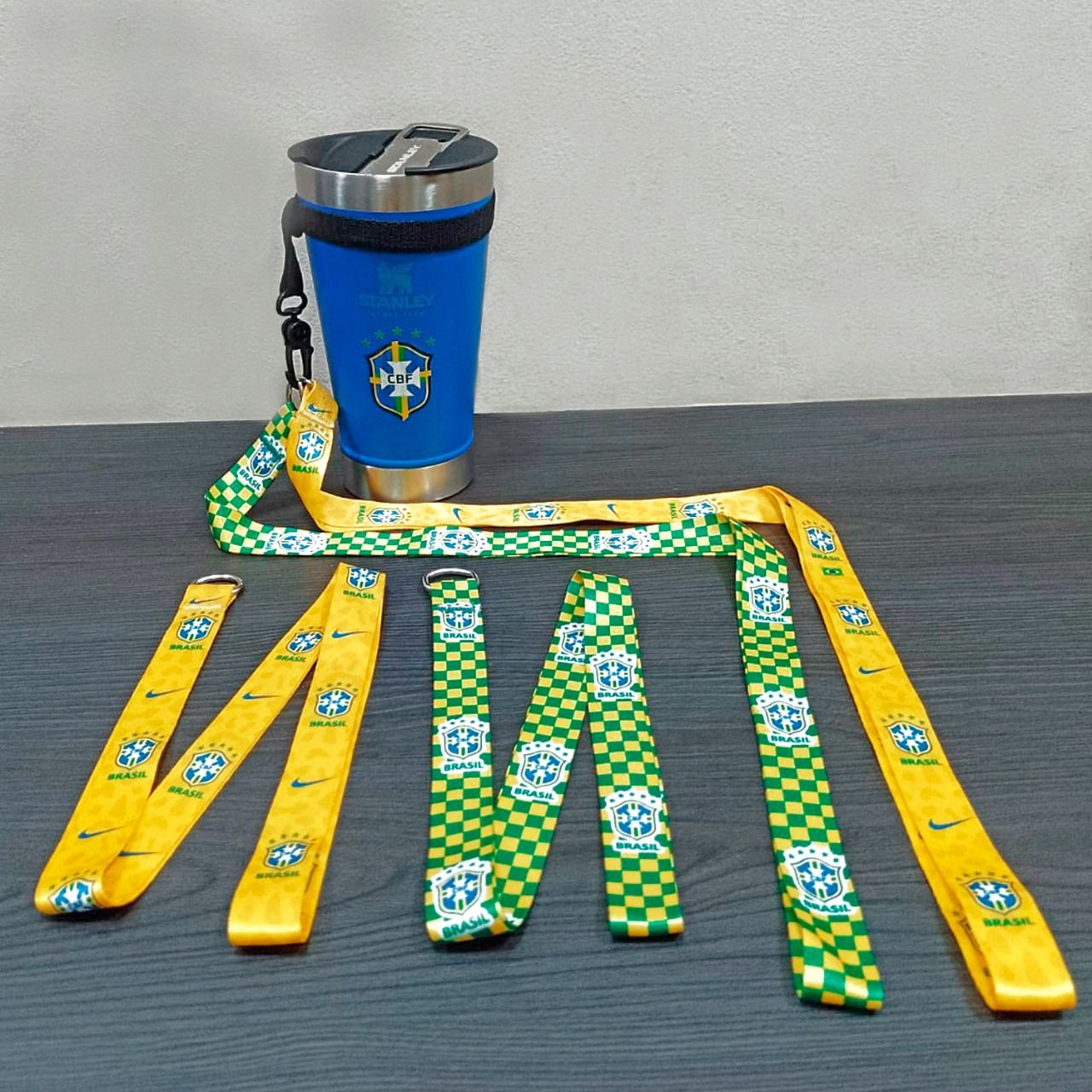 Cordão para Copo Térmico Copa do Mundo - Brasil Amarelo