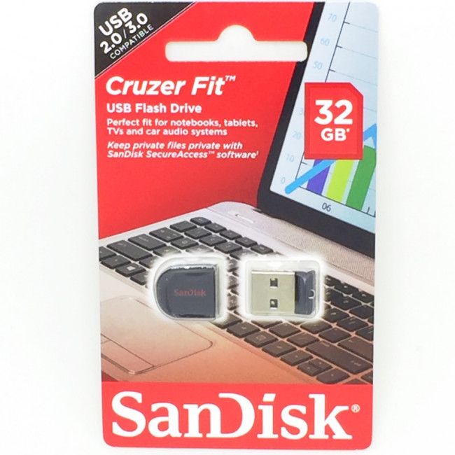 Pen Drive Cruzer Fit SanDisk 32GB - Preto