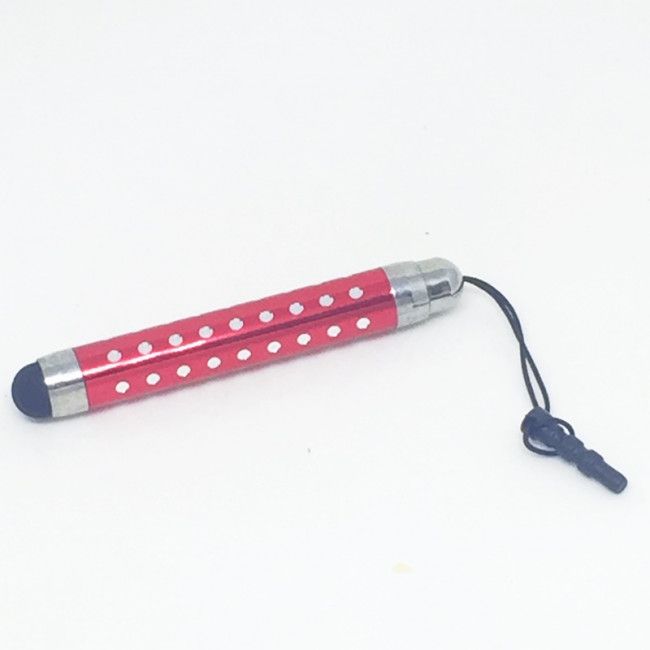 Plug para Celular Caneta Touch Strass - Vermelho