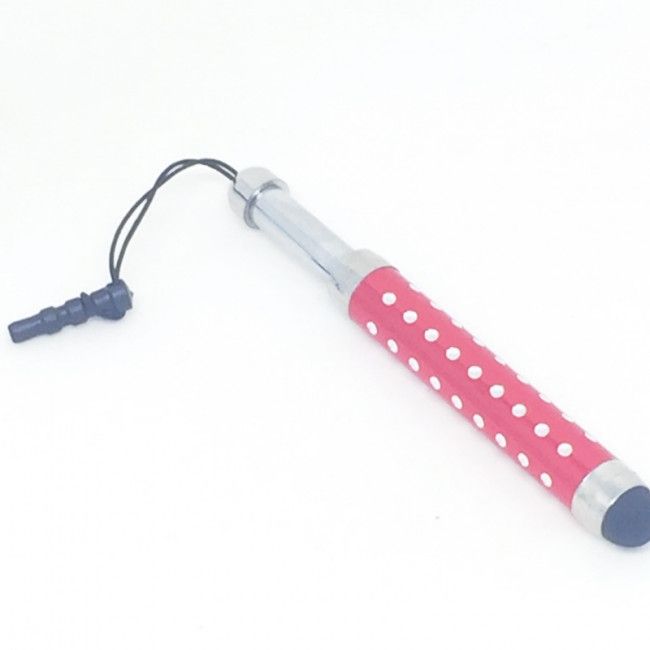 Plug para Celular Caneta Touch Strass - Vermelho