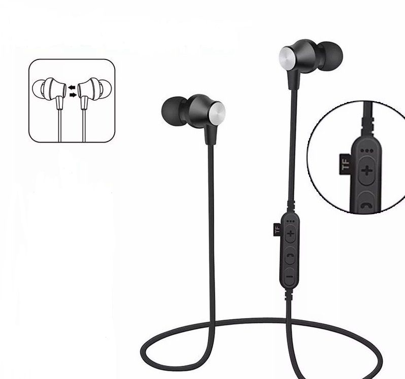 Fone de Ouvido Bluetooth MS-T2 com Pólos Magnéticos - Preto