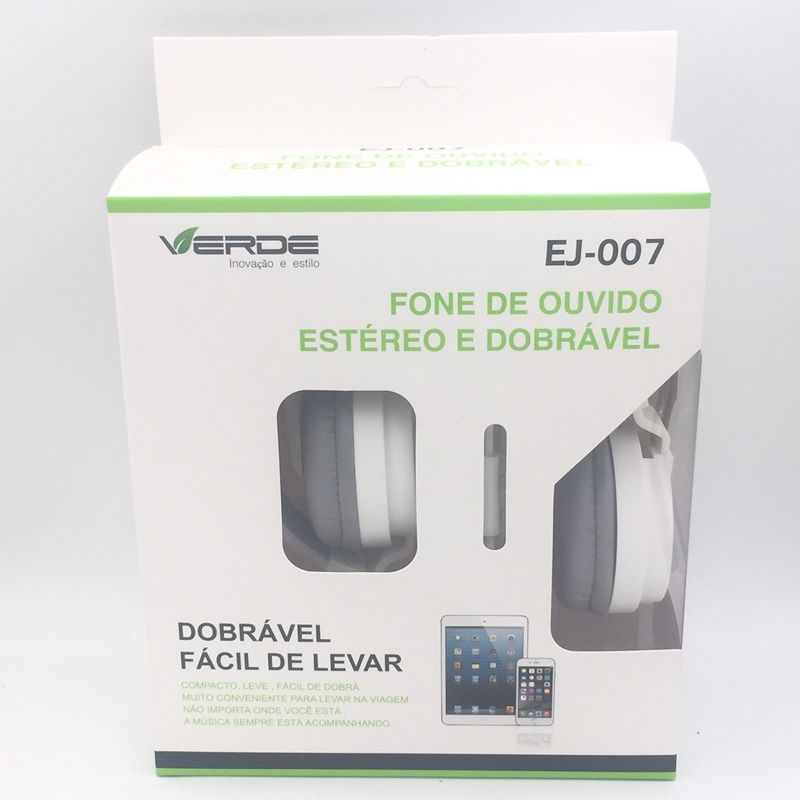 Fone de Ouvido VERDE A-872 - Branco