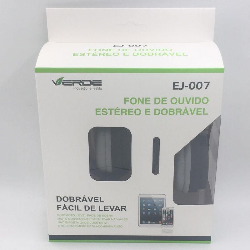 Fone de Ouvido VERDE A-872 - Preto