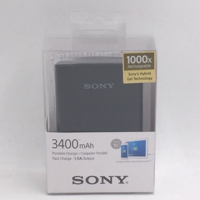 Bateria Extra Portátil Universal Power Bank Sony - 3400mAh - Preto