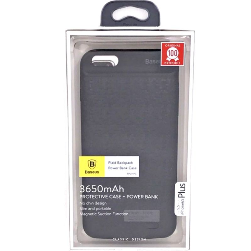 Capa Carregadora Baseus Pixels para IPhone 6 Plus - 3650mAh - Preto