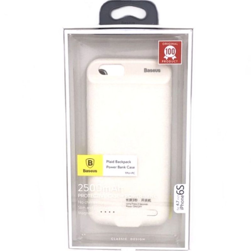 Capa Carregadora Baseus Pixels para IPhone 6/6S - 2500mAh - Off White