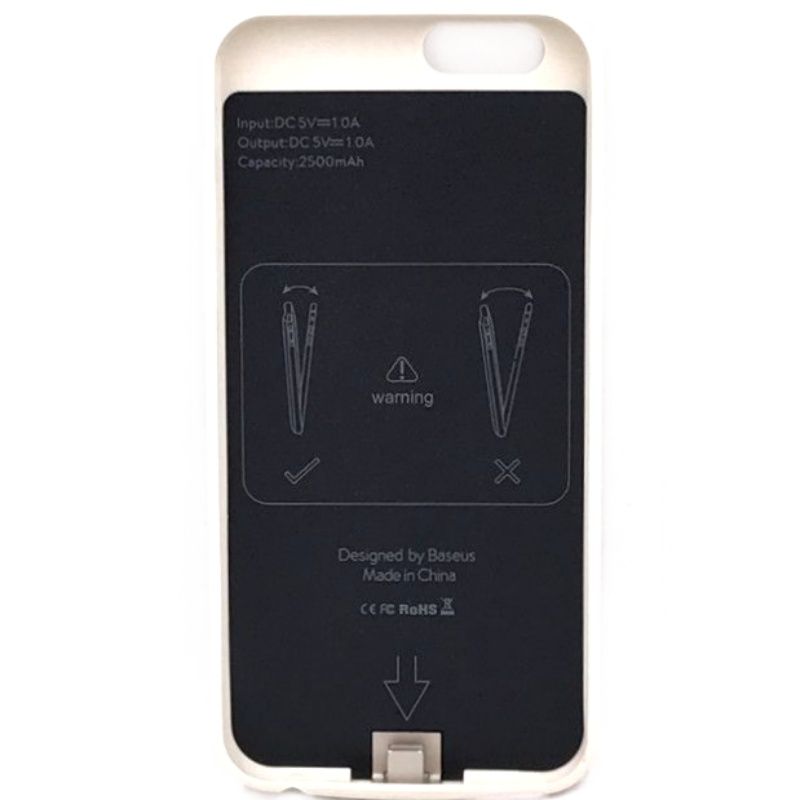Capa Carregadora Baseus Pixels para IPhone 6/6S - 2500mAh - Off White