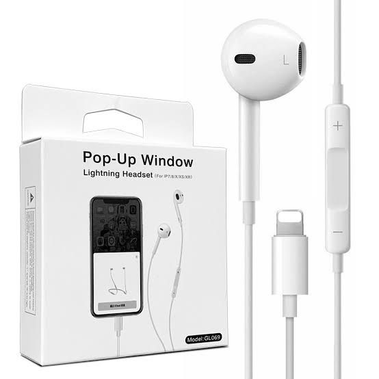 Fone de Ouvido Lightning Bluetooth GL069 - Branco